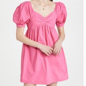 English Factory Puff Sleeve V Neck Babydoll Dress